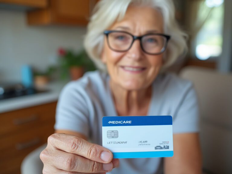 senior citizen with a Medicare card